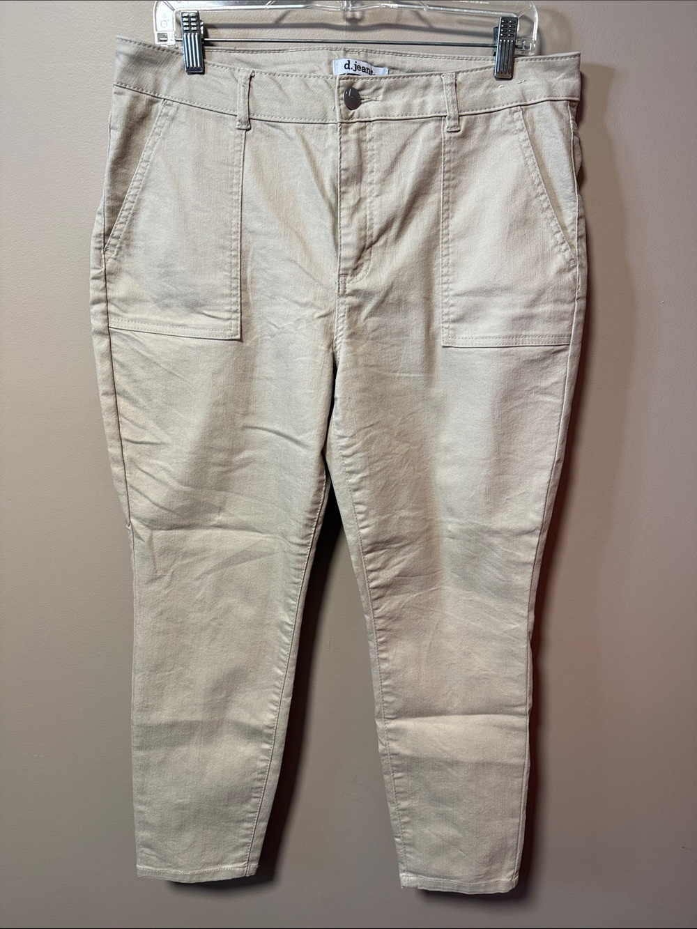 d. jeans Cream Utility Chinos - Straight Tapered Fit